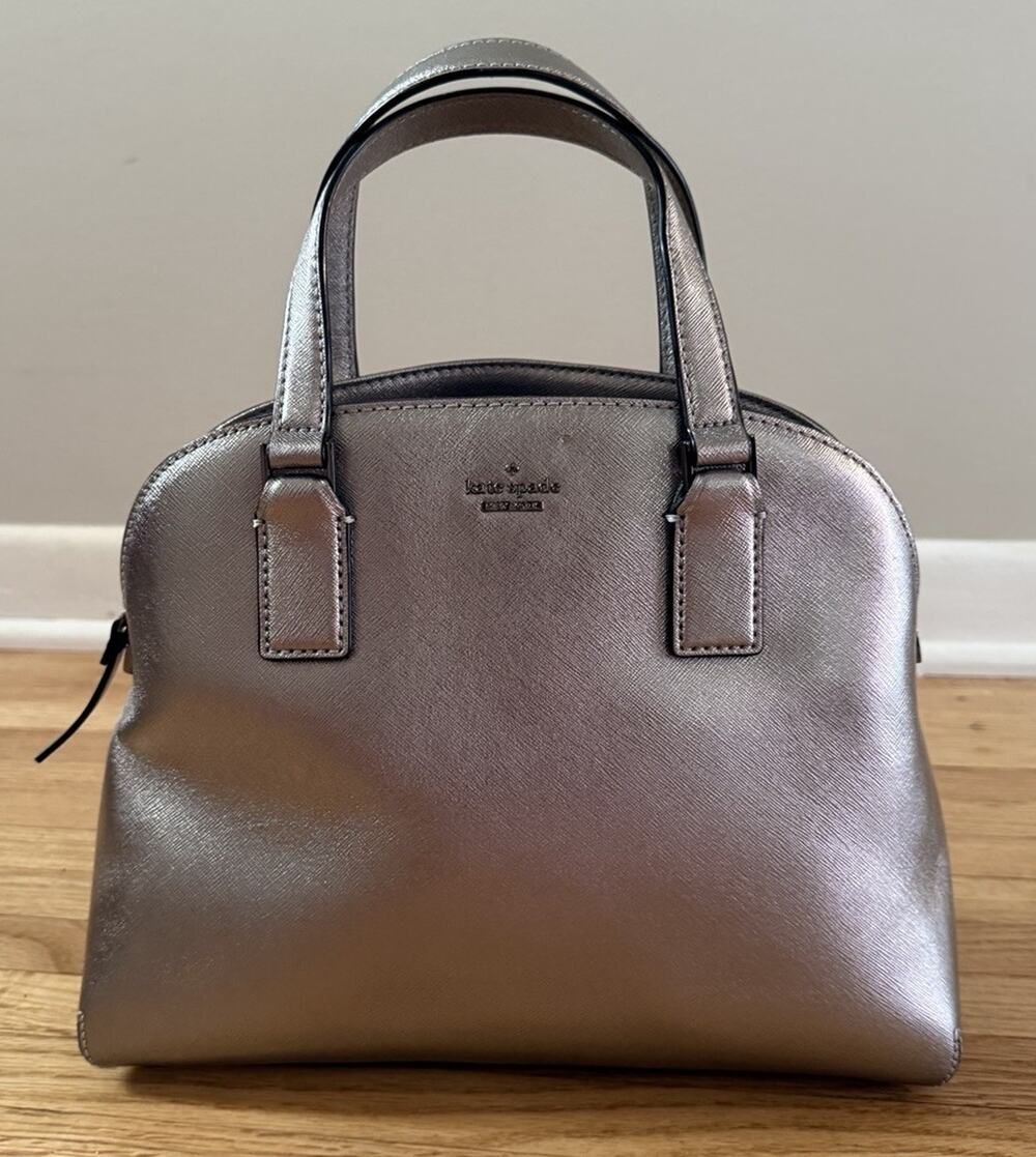 Kate Spade New York Cameron Street Lottie Satchel in Anthracite RARE Pewter